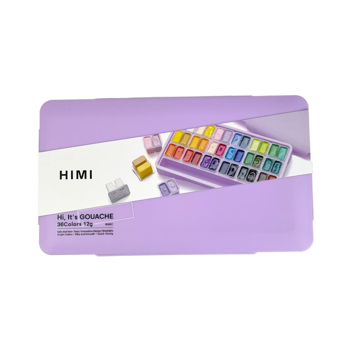 HIMI - HIMI SET GOUACHE 36 COLORES / 12GR ESTUCHE MORADO