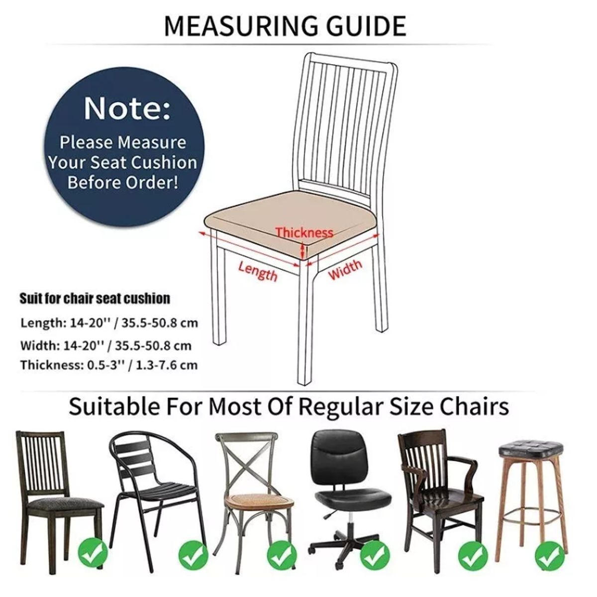 GENERICO - Set De 6 Funda De Asiento Para Silla De Comedor A4