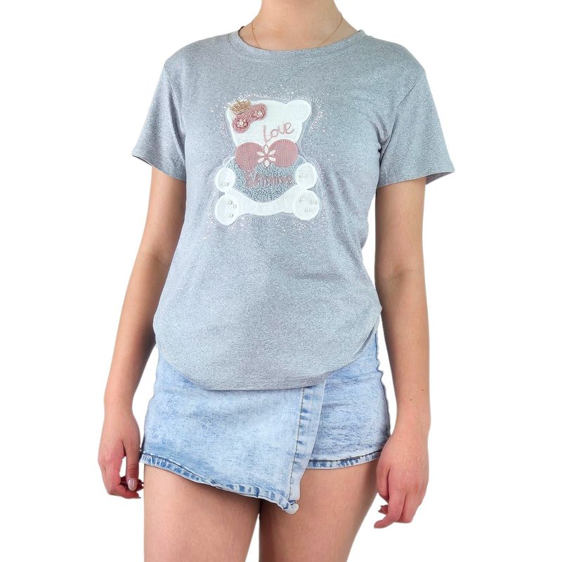 MPROPIA - Polera Elasticada Mujer Manga Corta Osito Excelente Calidad 252