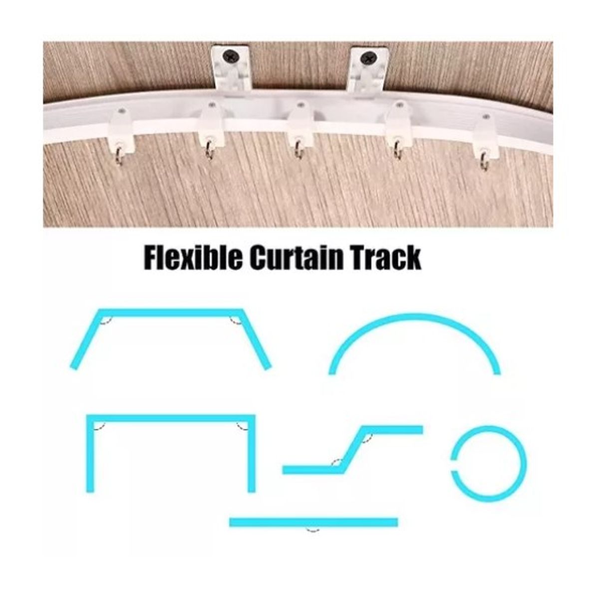 OFERTABKN - Riel Para Cortina De Techo Riel Flexible Soporte 3mts