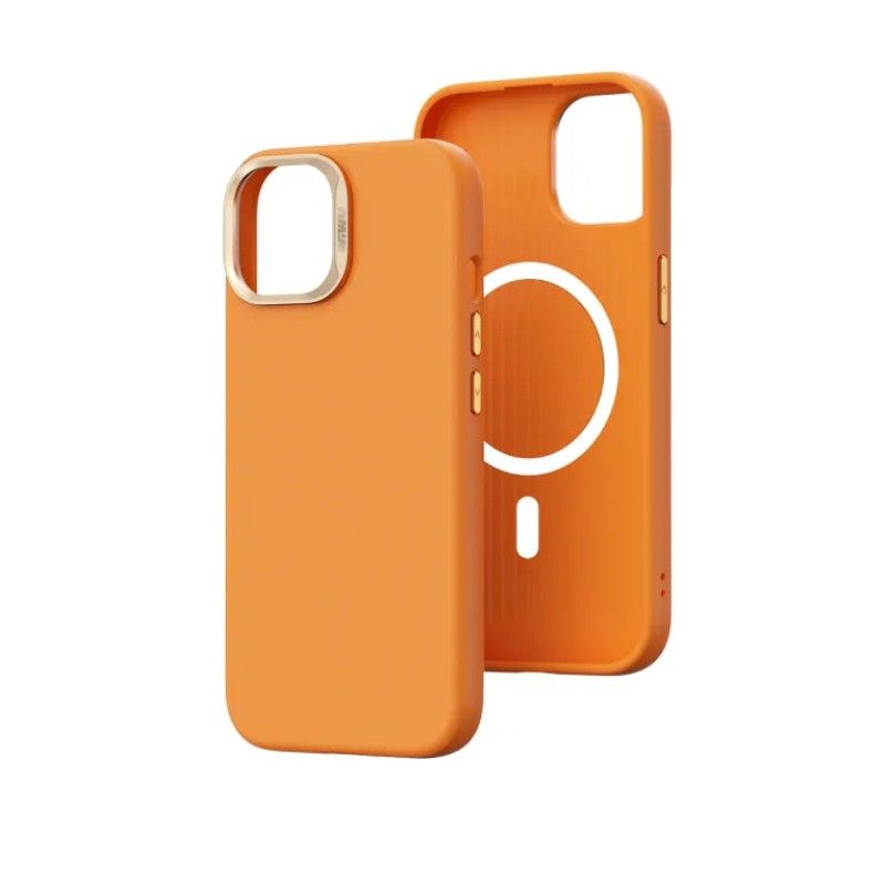 WIWU - Funda Vegan Leather con Magsafe naranjo para iPhone 15 Pro WIWU