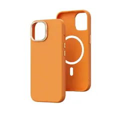 WIWU - Funda Vegan Leather con Magsafe naranjo para iPhone 15