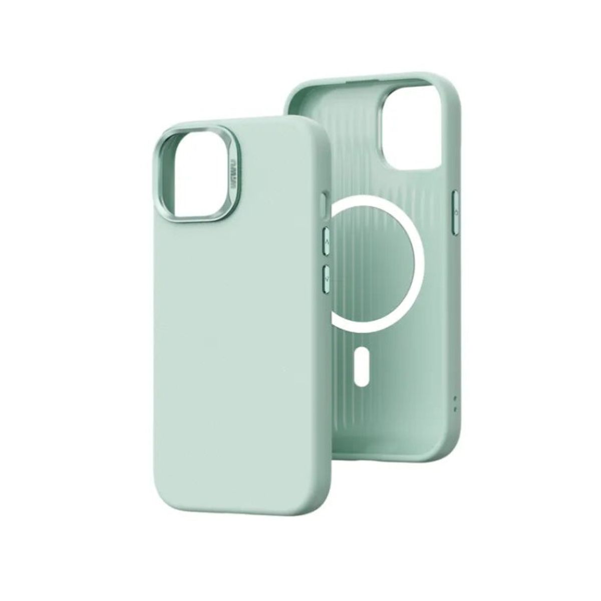 WIWU - Funda Vegan Leather con Magsafe verde agua para iPhone 15 WIWU