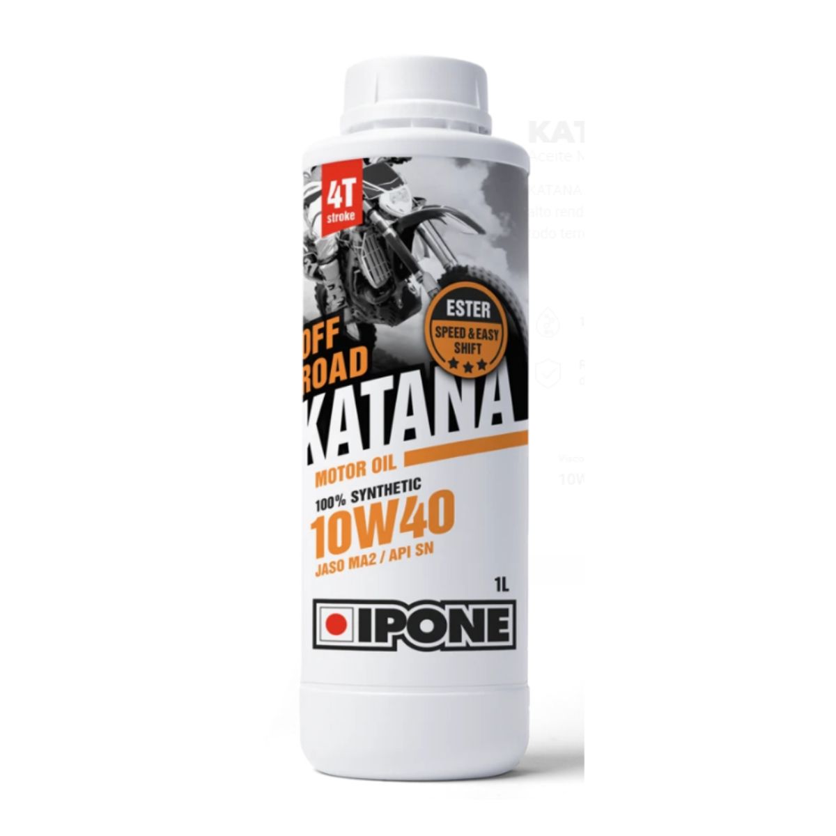 IPONE - Aceite 10w40 Full Sintético Off Road Katana Ipone 4t  1 Lt