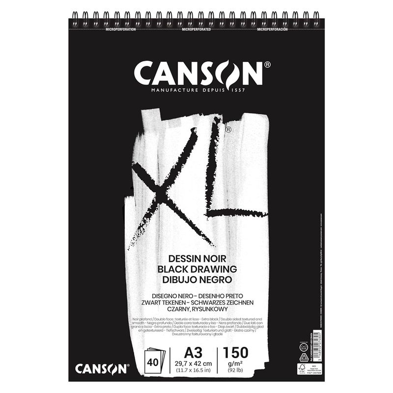 CANSON - Canson XL Noir (Black) 150 Grs A3