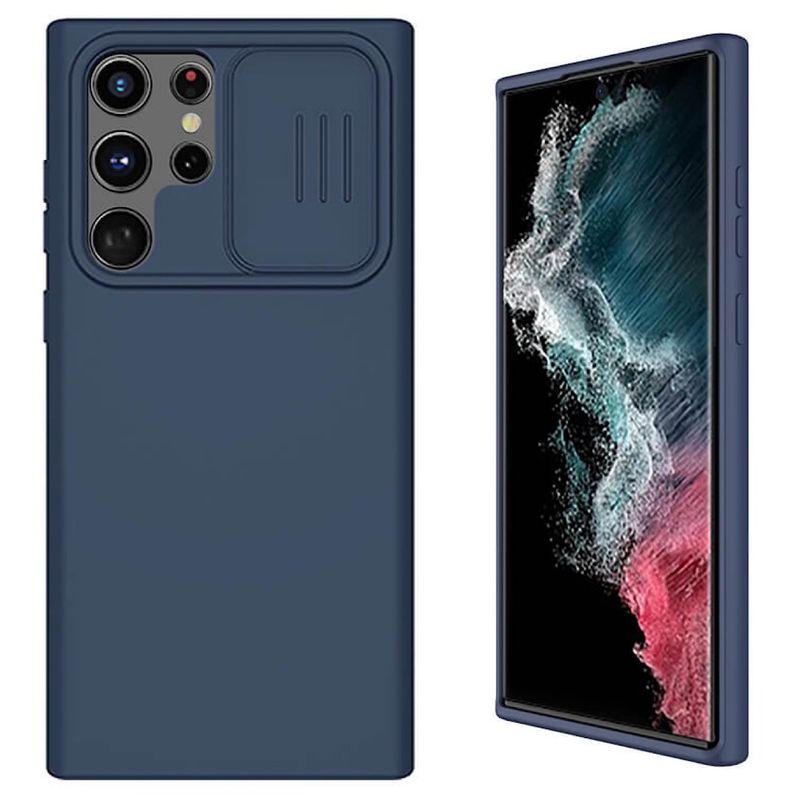 NILLKIN - Carcasa De Silicona Para Samsung S22 Ultra - Azul