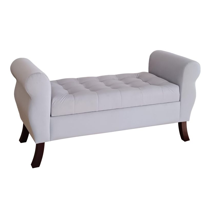 GENERICO - Banqueta Baúl Diva Color Gris Perla