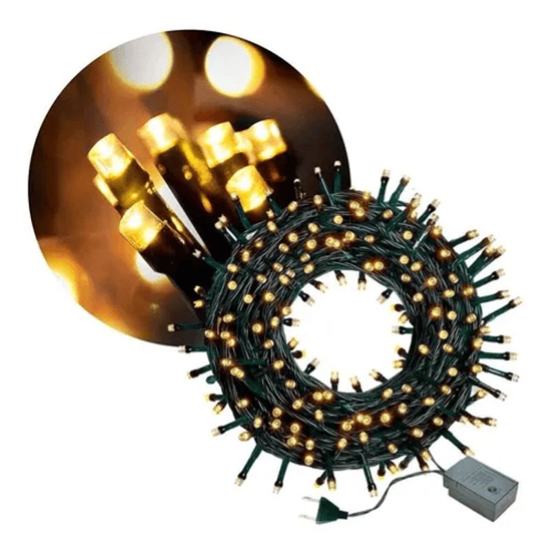 GENERICO - Guirnalda De Luces Navideñas 100 Luces Amarillas Navidad