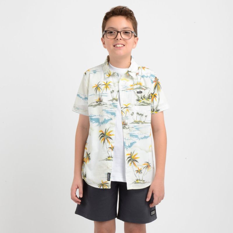 O'NEILL - CAMISA MANGA CORTA PALMADE  BEIGE CLARO