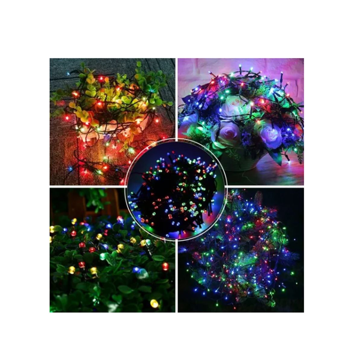 GENERICO - Guirnalda De Luces Multicolor 200 Luces Navideñas Decoración