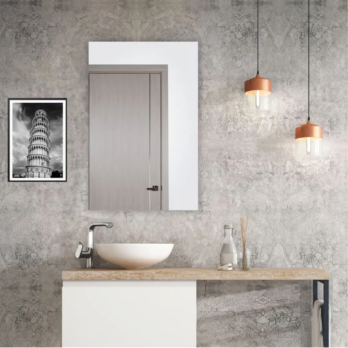 FMFURNITURE - Espejo Rectangular 60x40x3.4 cm