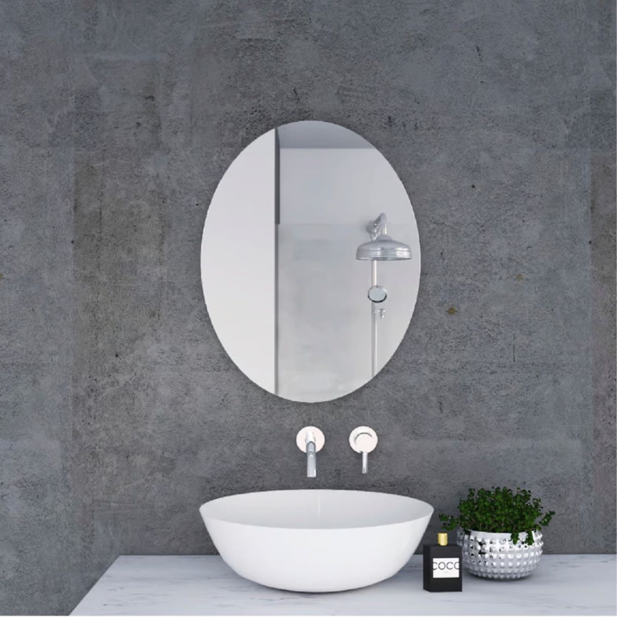 FMFURNITURE - Espejo Ovalado 45x60x1.9 cm