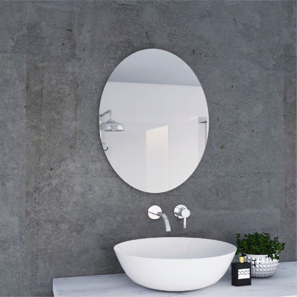 FMFURNITURE - Espejo Ovalado 45x60x1.9 cm