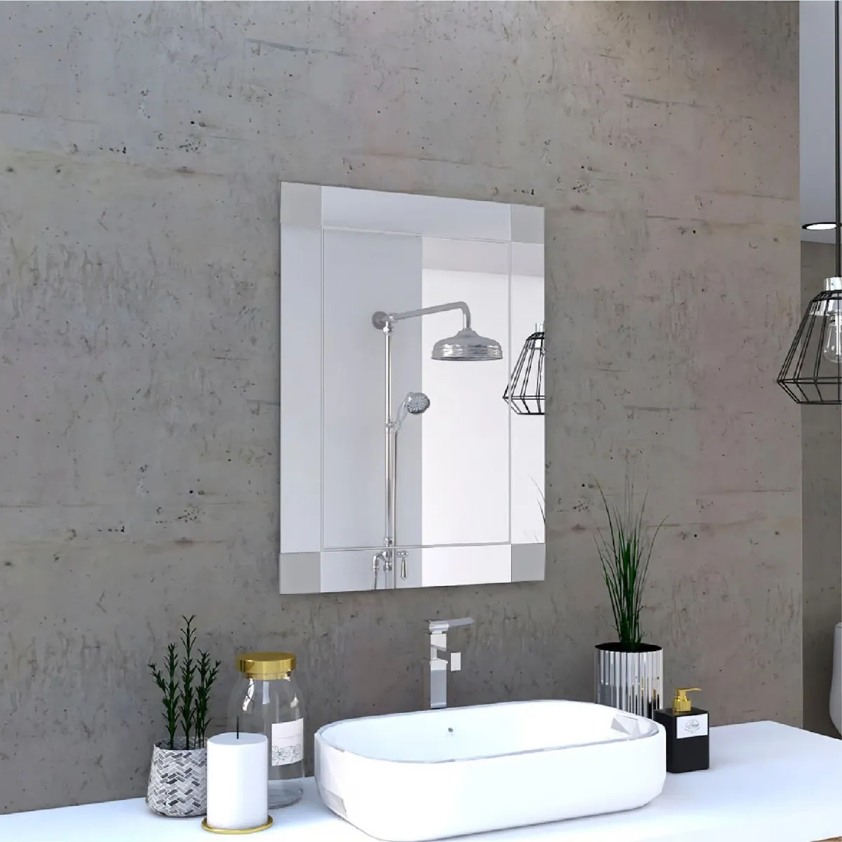 FMFURNITURE - Espejo Rectangular 50x70x1.9 cm