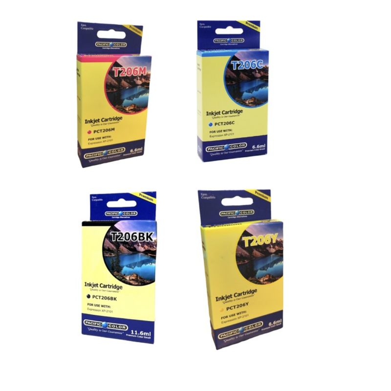 GENERICO - Pack 4 Cartuchos Tintas Alternativas 206 Xp2101 Epson