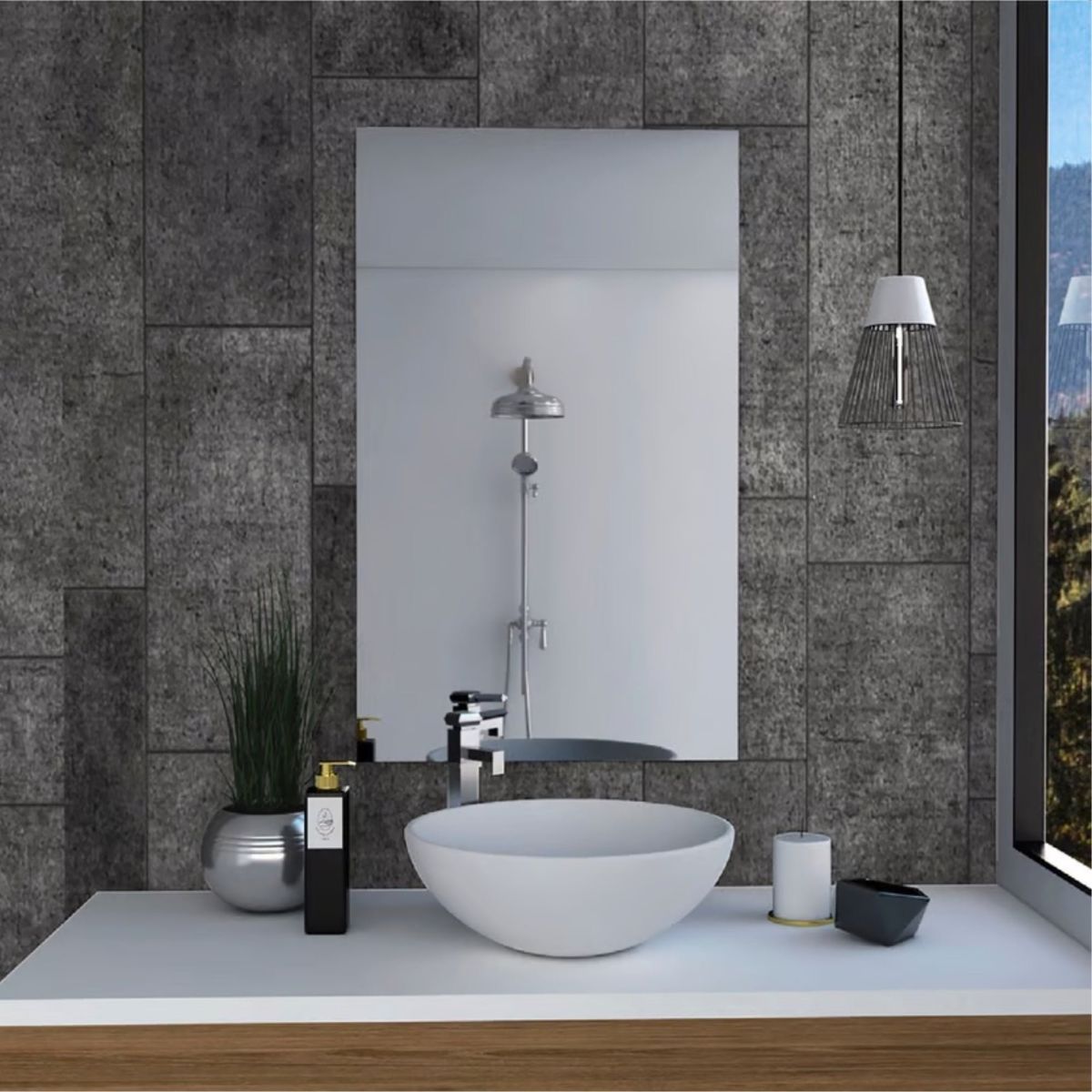 FMFURNITURE - Espejo Rectangular 51.5x90x1.9 cm