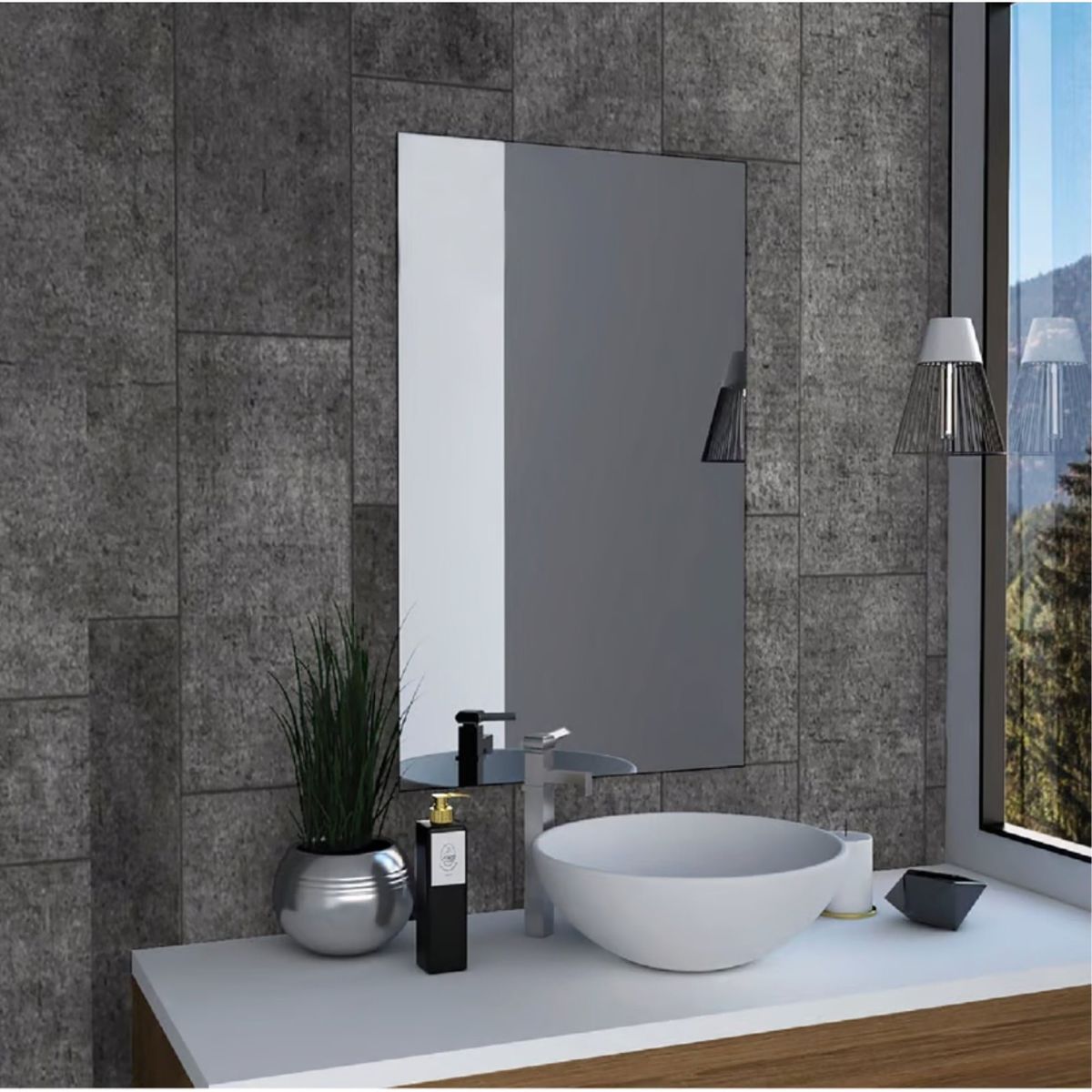 FMFURNITURE - Espejo Rectangular 51.5x90x1.9 cm