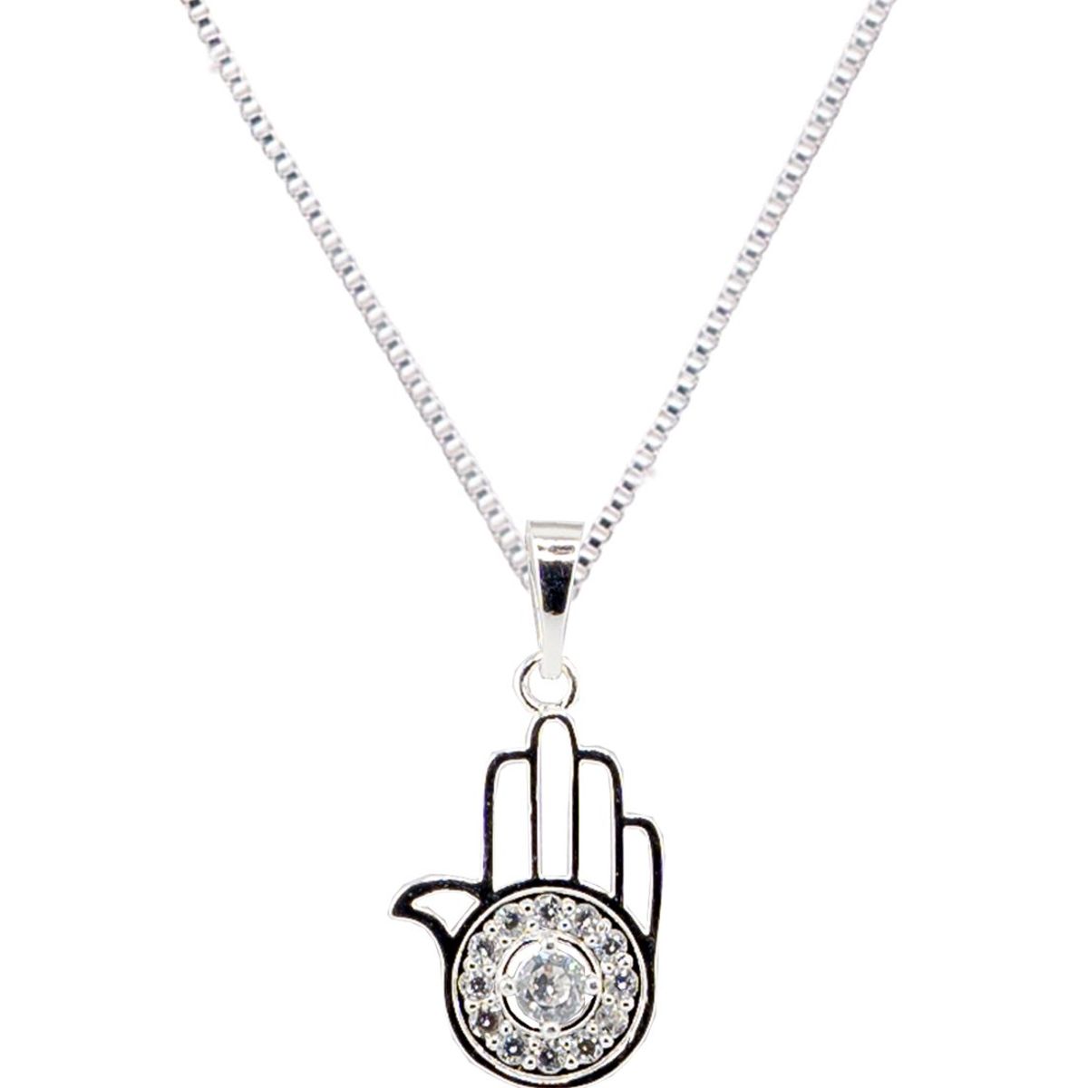 JOYAS MONTERO - Collar Fatima Silver Baño de Oro Blanco