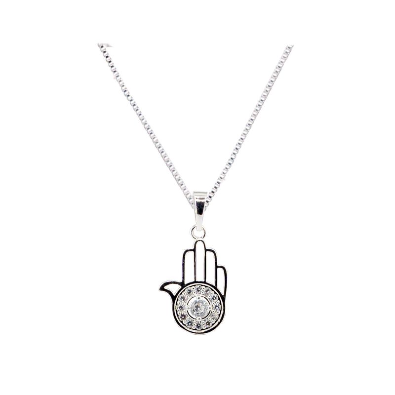 JOYAS MONTERO - Collar Fatima Silver Baño de Oro Blanco