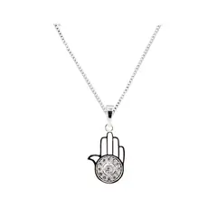 JOYAS MONTERO - Collar Fatima Silver Baño de Oro Blanco