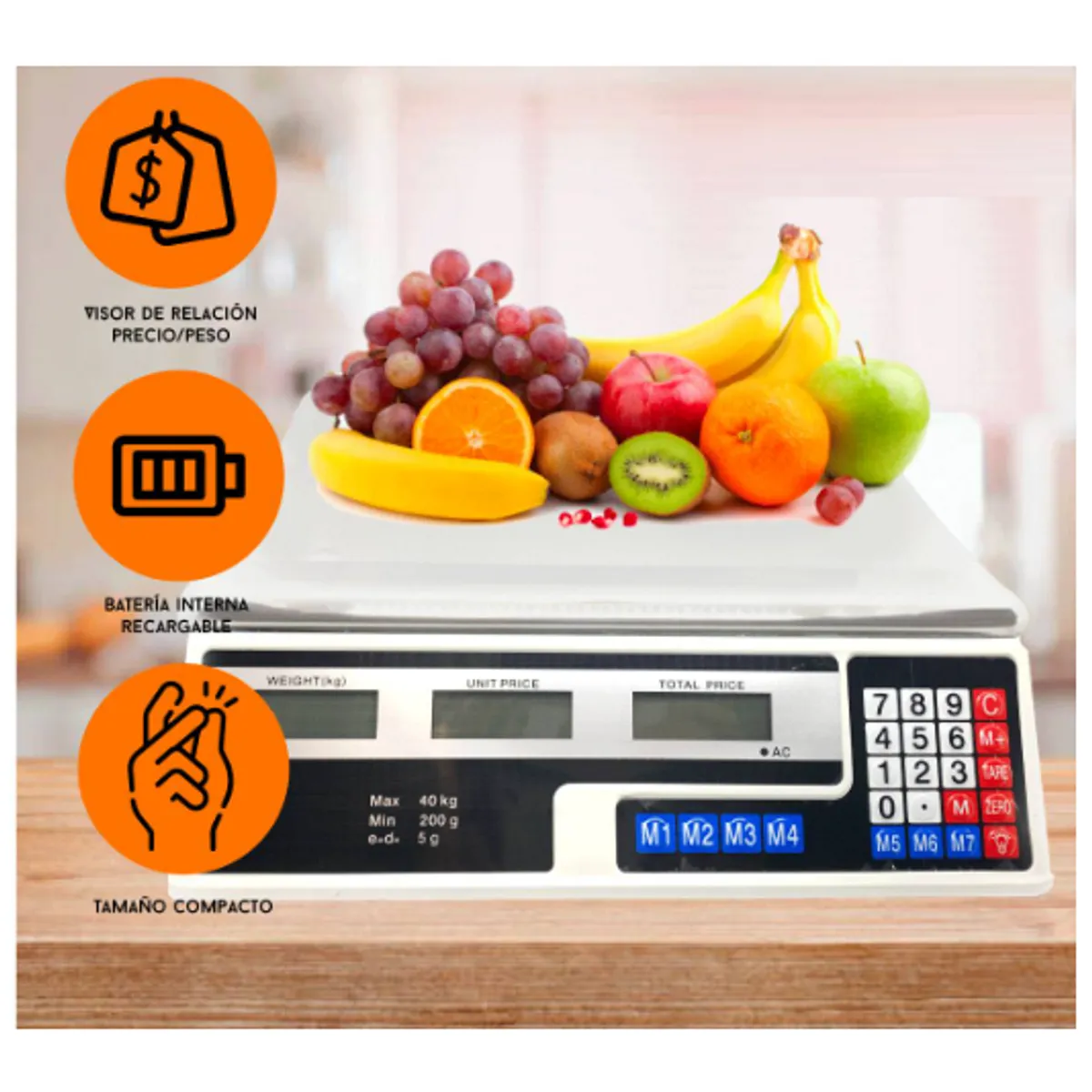 GENERICO - Báscula Digital De Cálculo De Precio Electrónico Bandeja De 40 kg…