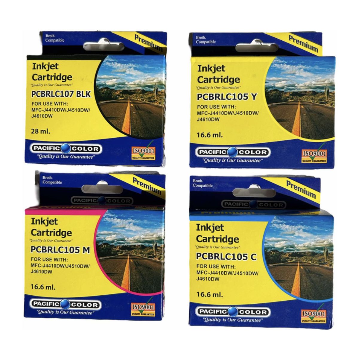 GENERICO - Pack 4 Cartuchos De Tinta Alternativo Lc107  Lc105 Brother MFC J4610DW