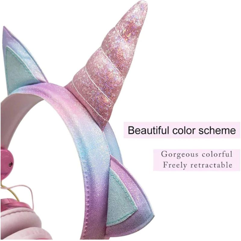GENERICO - Audífonos Unicornio Para Niñas Auriculares Colorido