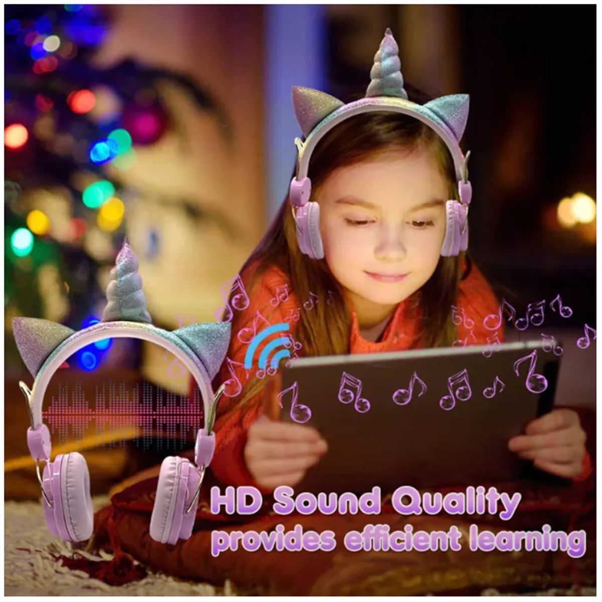 GENERICO - Audífonos Unicornio Para Niñas Auriculares Colorido