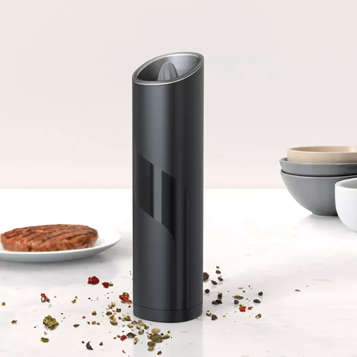 GENERICO - Molinillo Eléctrico De Pimienta Sal Automático Con Sensor De Gravedad