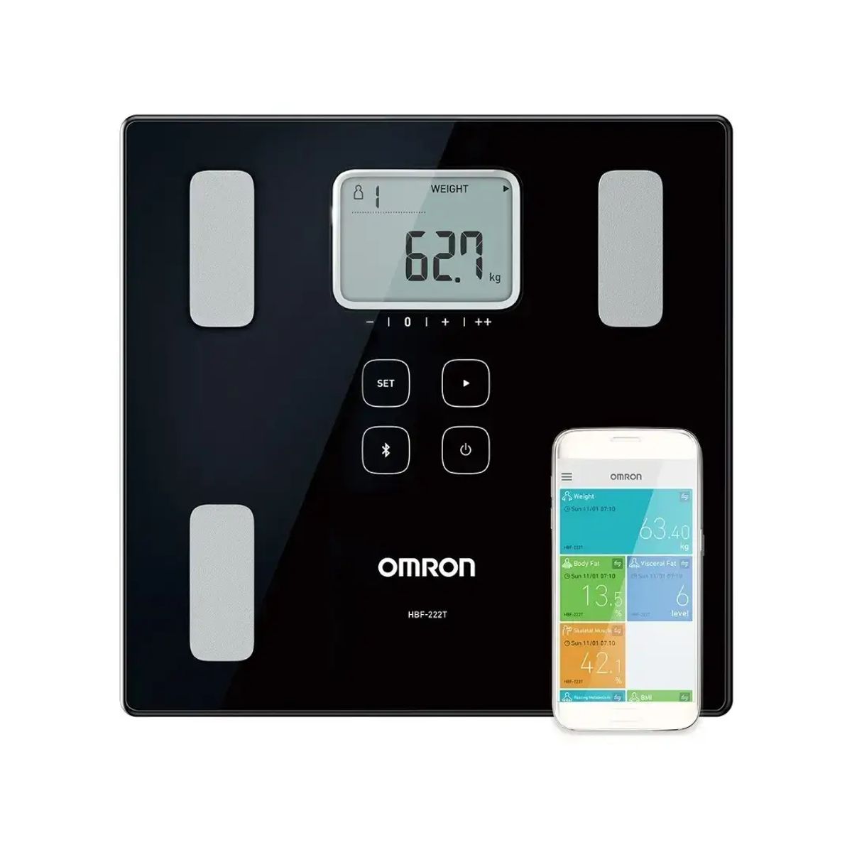 OMRON - Balanza de Composicion Corporal Bluetooth Omron HBF - 222T