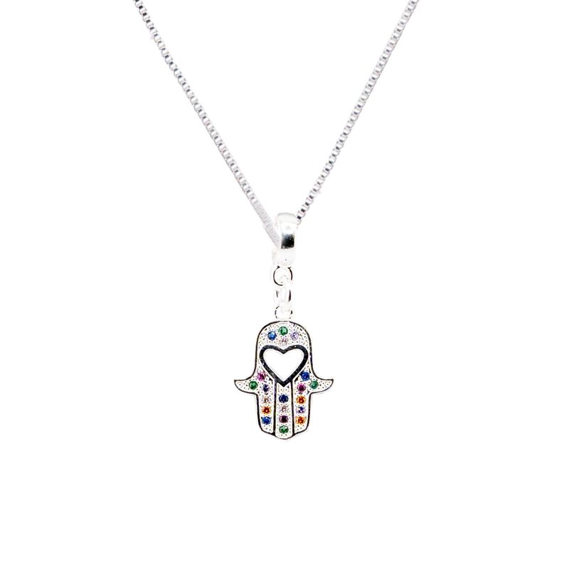JOYAS MONTERO - Collar Fatima Colores Baño de Oro Blanco