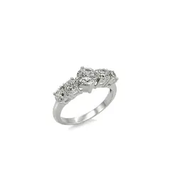 VANE COLLECTION - Anillo mujer tresillo baño de rodio y circónes