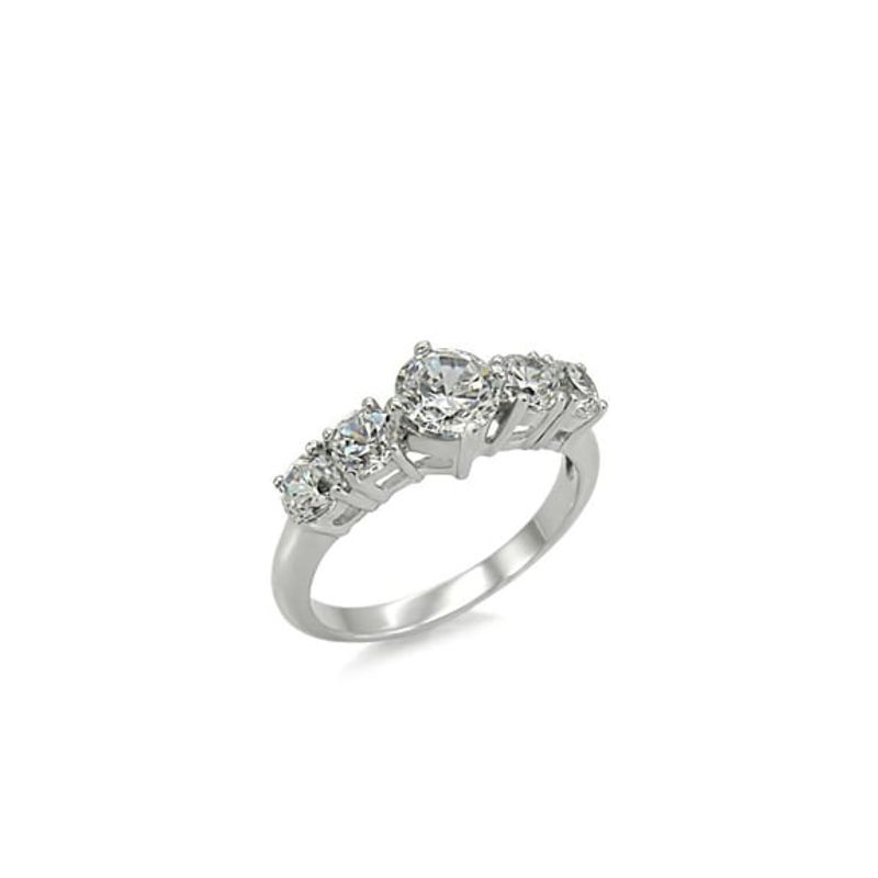VANE COLLECTION - Anillo mujer tresillo baño de rodio y circónes