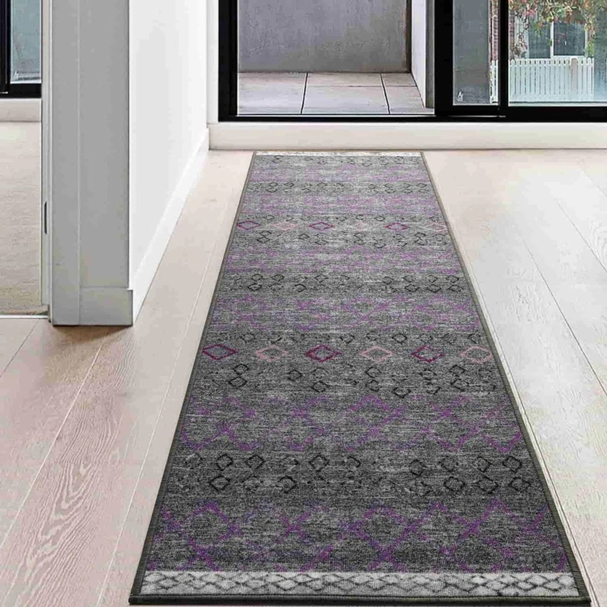 MROTTO - Alfombra de Pasillo 60 x 305 cm Antideslizante Gris Con Goma