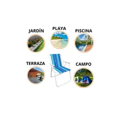 GENERICO - Silla Plegable Playa Jardín Camping Terraza Multicolor