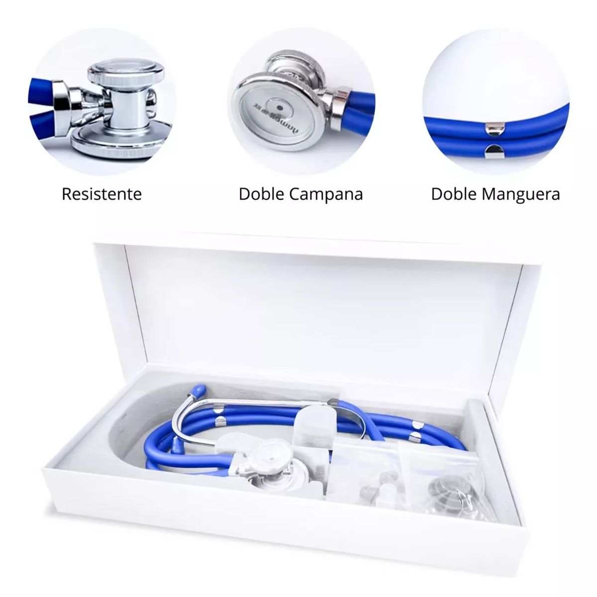 GENERICO - Estetoscopio Fonendoscopio Doble Manguera Tipo Rappaport Azul