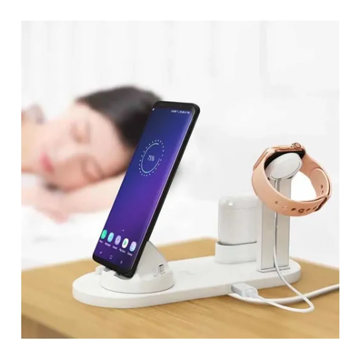 OEM - Base Soporte De Carga Multifunción Teléfono Reloj Audífonos