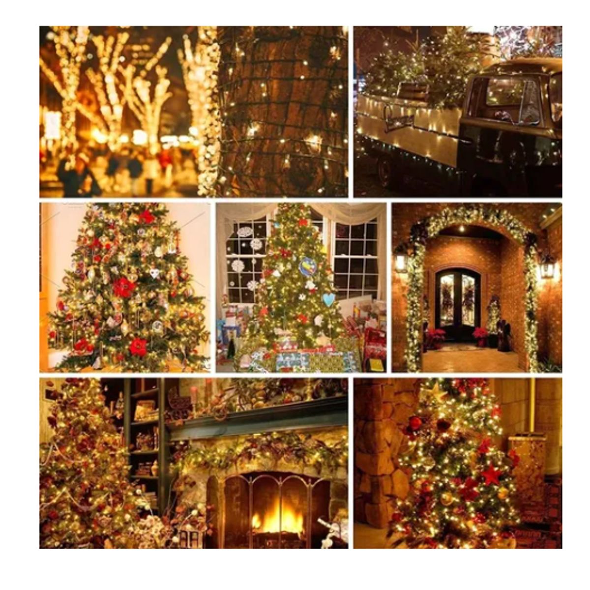 GENERICO - Luces De Navidad Guirnalda De 100 Luces Amarillas Decoración