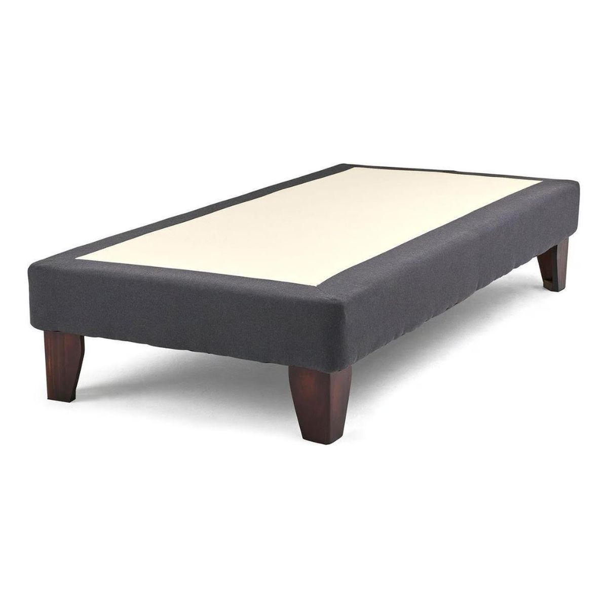 IMPORTCLICK - Base Cama Europea 1 Plaza 90x190 CM Gris  Lino - Negro Grafito