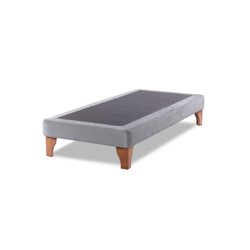 IMPORTCLICK - Base Cama Europea 1 Plaza 90x190 CM Gris Claro Felpa - Gris Claro