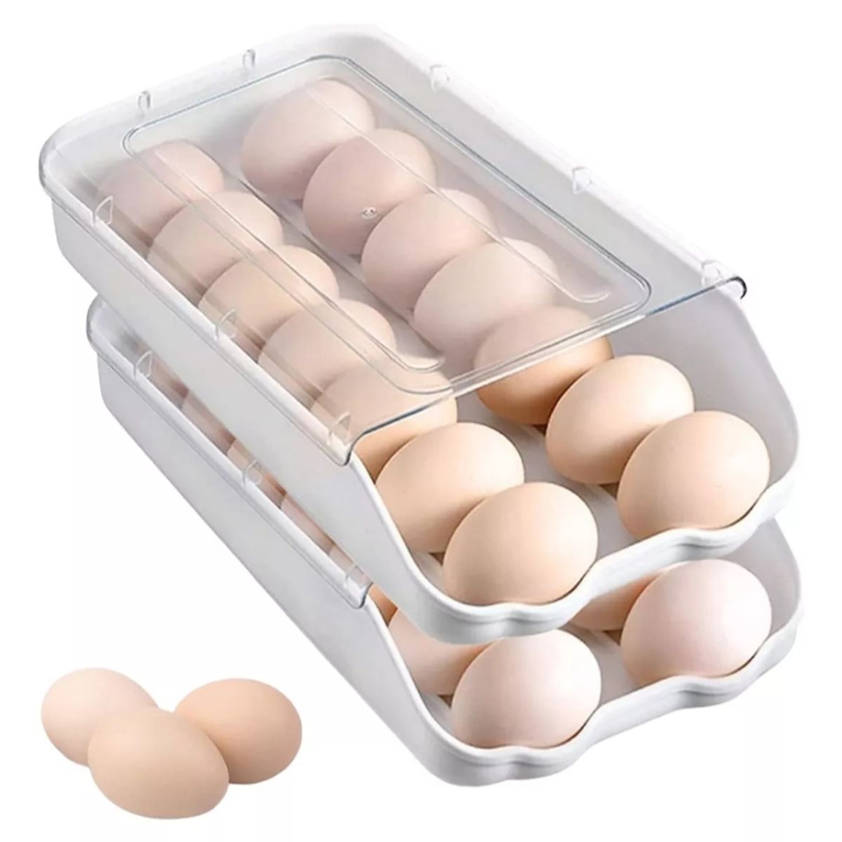 GENERICO - Caja De Almacenamiento De Huevos Bandeja Plástico Huevera