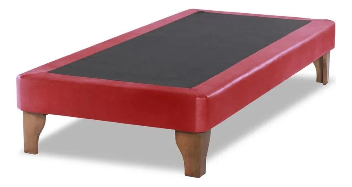 Base Cama Europea 1 Plaza 90x200 CM Burdeo Felpa - Burdeos