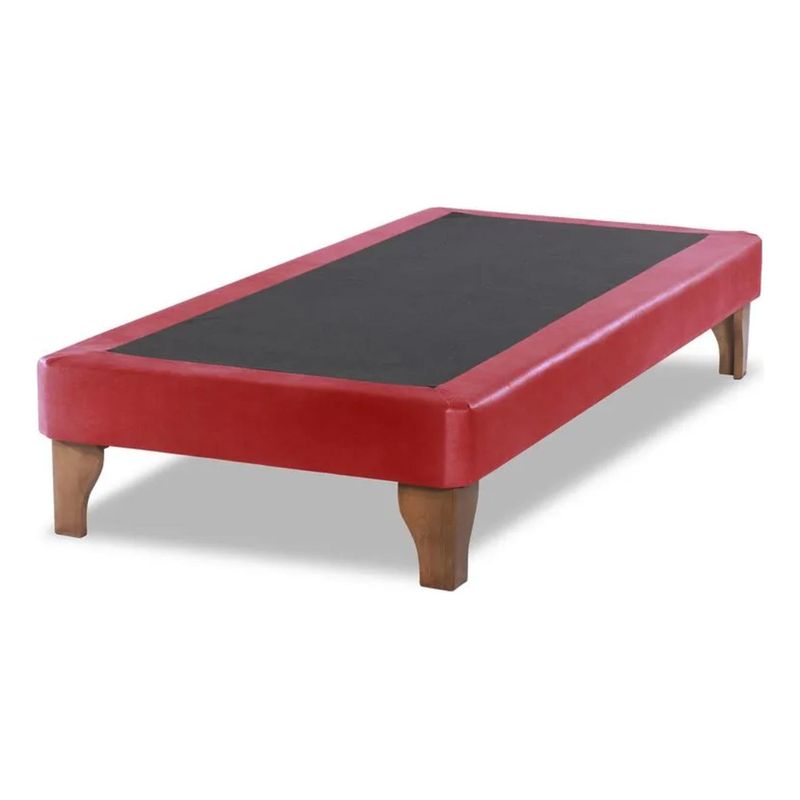 IMPORTCLICK - Base Cama Europea 1 Plaza 90x200 CM Rojo Felpa - Rojo