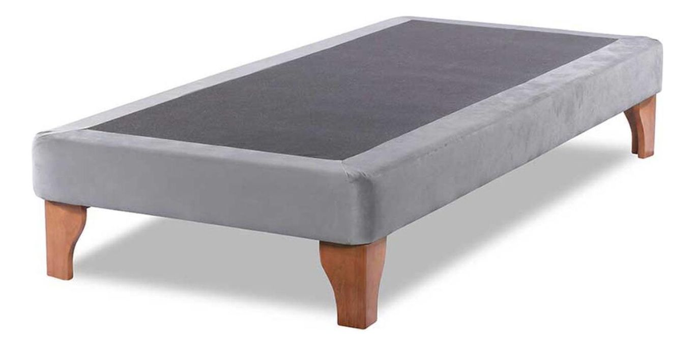 Base Cama Europea 1 Plaza 90x200 CM Gris Claro Felpa - Gris Claro