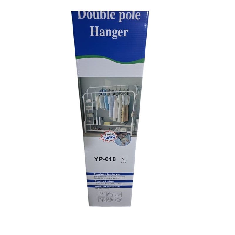 ANGELES DEL HOGAR - Perchero Exhibidor De Ropa Doble Barra Resistente 58 Kg