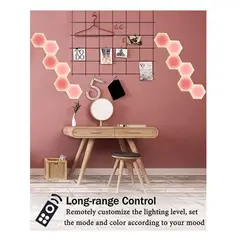 GENERICO - Luces Led De Colores Hexagonal 6 Módulos Touch + Control.