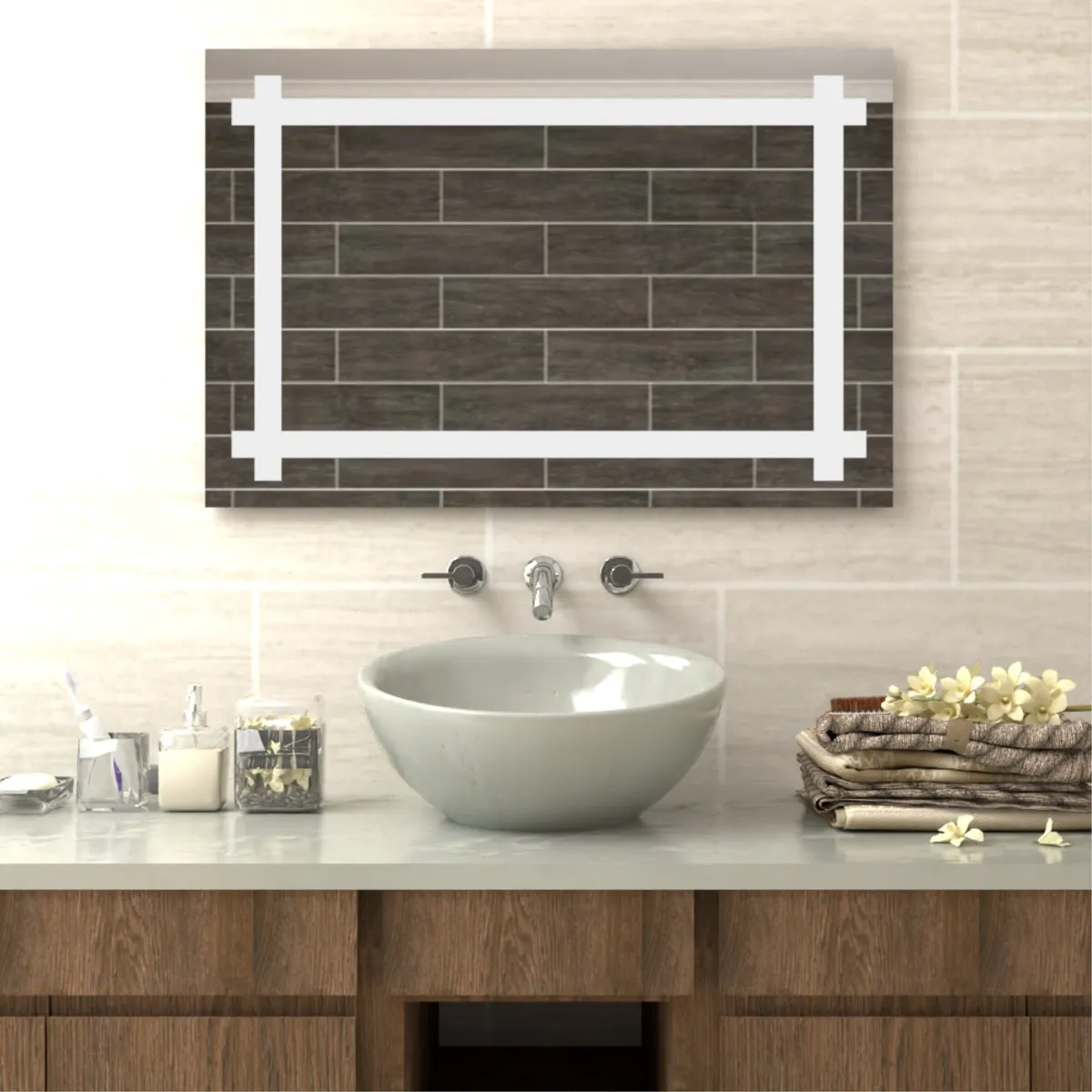 FMFURNITURE - Espejo Rectangular 60x90x3.4 cm