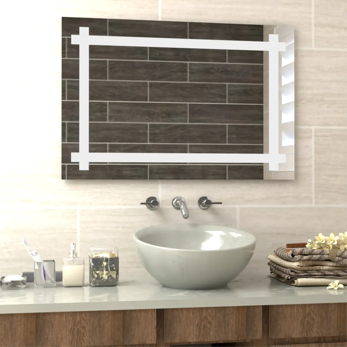 FMFURNITURE - Espejo Rectangular 60x90x3.4 cm