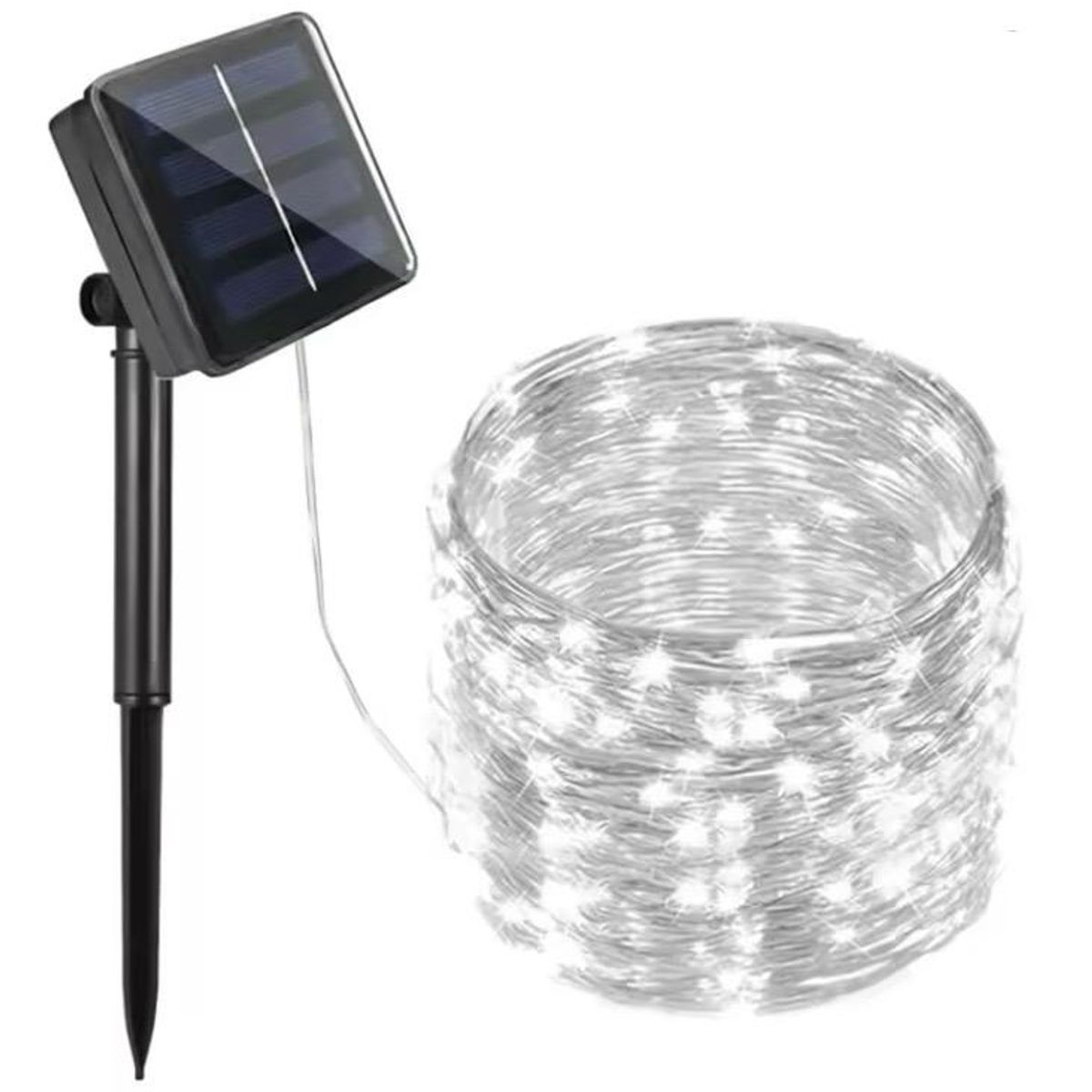 GENERICO - Luces BLANCAS Navidad Hada Exterior Con Panel Solar 200 Led 20 Metros