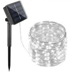 GENERICO - Luces BLANCAS Navidad Hada Exterior Con Panel Solar 200 Led 20 Metros